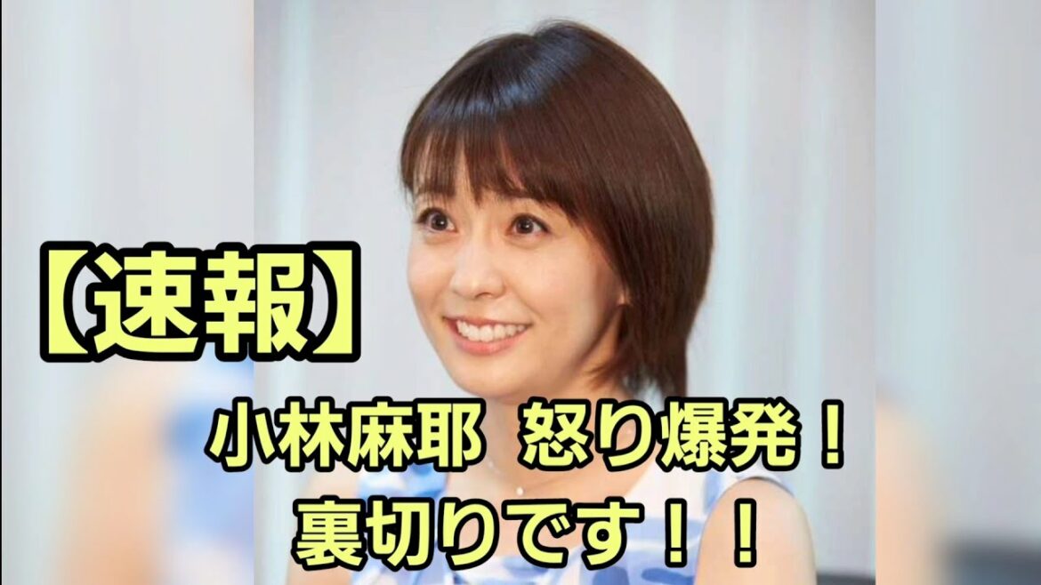 【速報】小林麻耶 怒り爆発！裏切りです！！