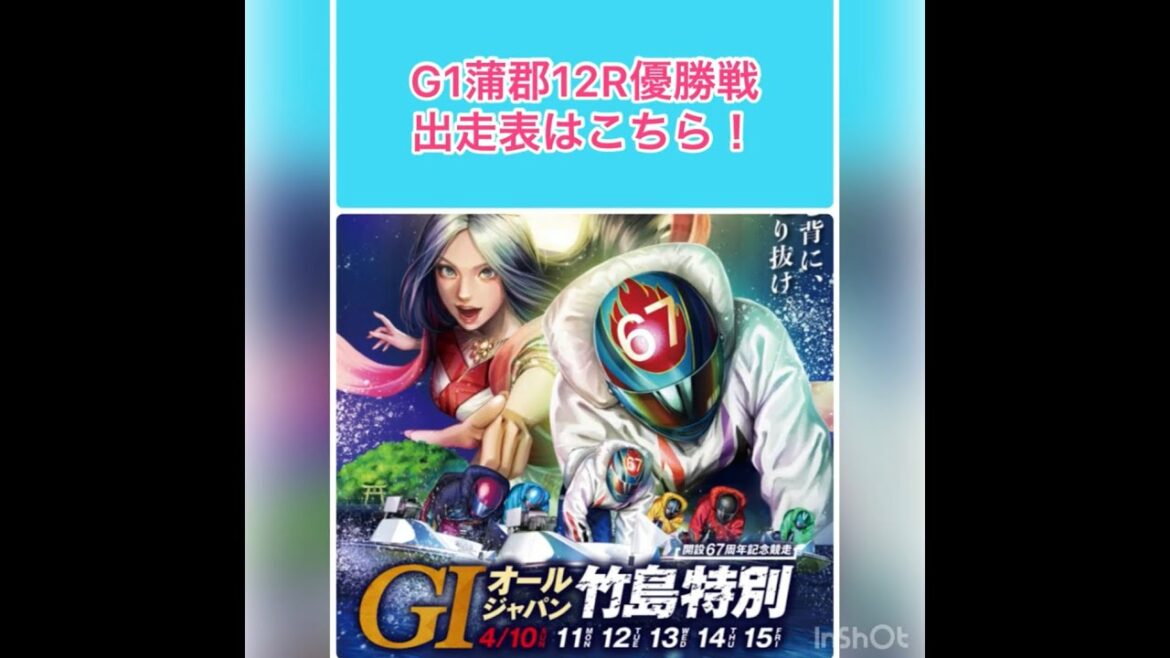 【ショート】G1蒲郡12R優勝戦・前日予想 【ショート】G1蒲郡12R優勝戦・前日予想