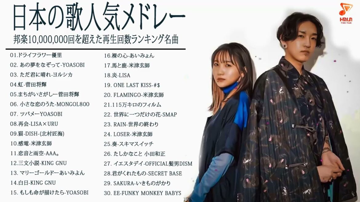 【広告なし】有名曲J-POPメドレー『2022最新版』🍒日本最高の歌メドレー| 菅田将暉、YOASOBI、優里 、King Gnu、宇多田ヒカル、DISH V33 #japanesepopmusic