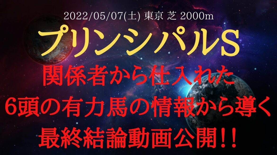 【最終結論・裏情報・追い切り】プリンシパルステークス 予想 2022 関係者から仕入れた６頭の有力馬の情報から導く最終結論動画公開！【中央競馬予想】
