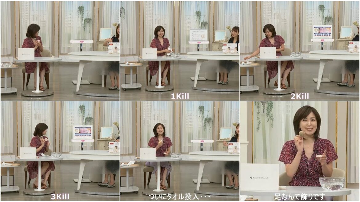 ゲスト：栗原順子 タオル投入＆放送事故（ミネラルチーク＆ミネラルファンデーション） - QVC