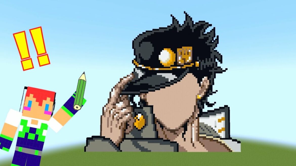 【ジョジョの奇妙な冒険】マイクラで「空条承太郎」描いてみた（JOJO'S BIZARRE ADVENTURE）