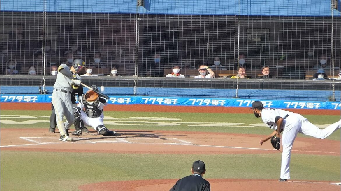 阪神タイガース 佐藤輝明の2ランホームラン❕ 8回表｜千葉ロッテマリーンズ 3 - 2 阪神タイガース 2022年5月29日(日) Japan交流戦