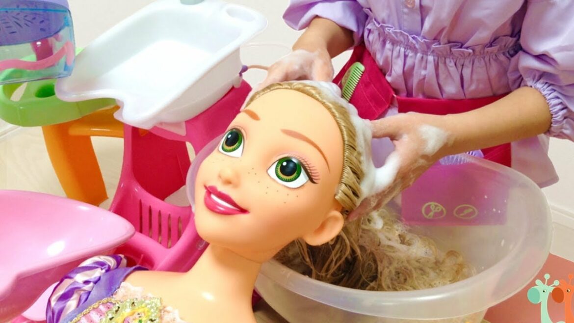 ラプンツェル人形 シャンプー 美容室ごっこ ディズニープリンセス / Rapunzel Doll Hair Wash! Hair Beauty Salon