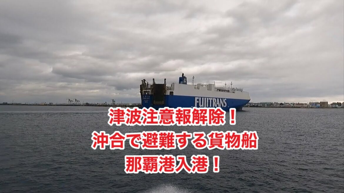 津波注意報解除！沖合待機の貨物船入港！トンガ諸島水中噴火