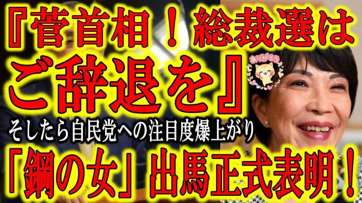 【『菅総理、総裁選を辞退してください。そしたら全国民が一気に自民党総裁選に大注目ですよ！』】我らが高市早苗議員が自民党総裁選出馬を正式表明！『中国の人権侵害に非難決議を出す必要がある！』その通りです！