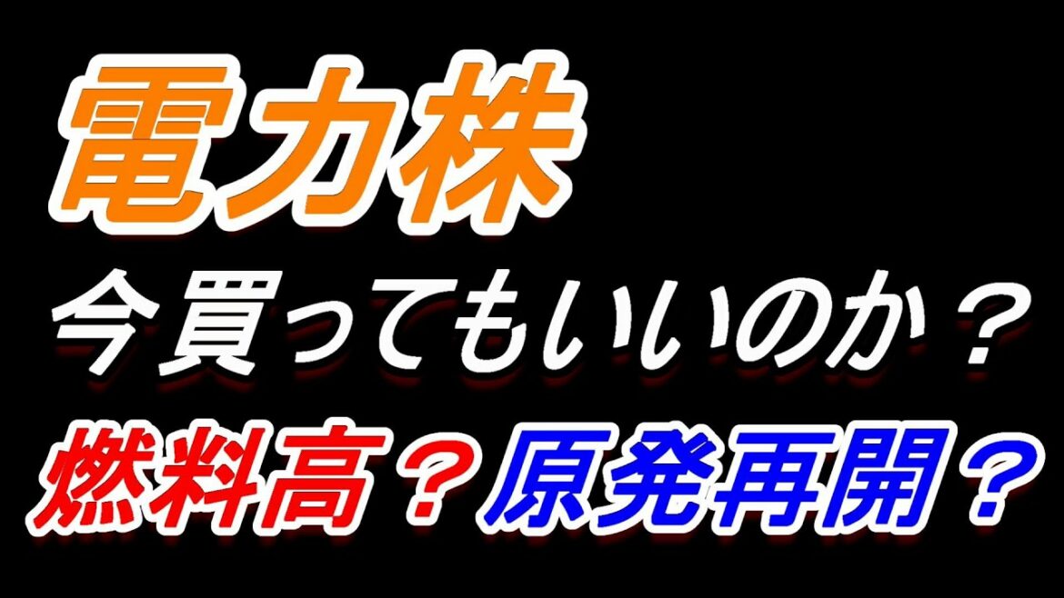 【電力株】​燃料高は？原発再開期待？今後はどうなる？【東電・Jpower・関電】