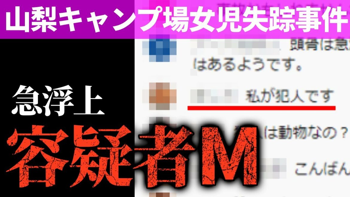 急浮上!!容疑者Ｍ【山梨県道志村キャンプ場女児失踪事件】【小倉美咲さん】#未解決 #考察 #事件