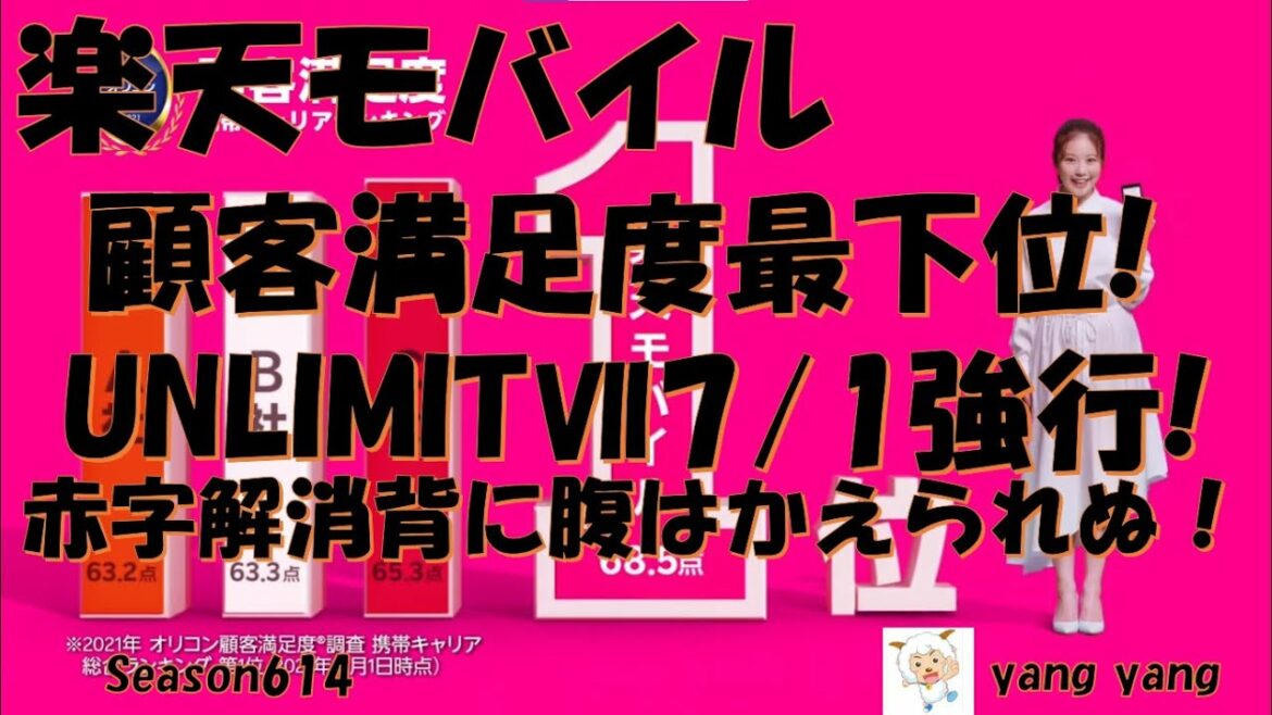 楽天モバイル UNLIMITⅦ大量解約の危機でも7/1強行施行!