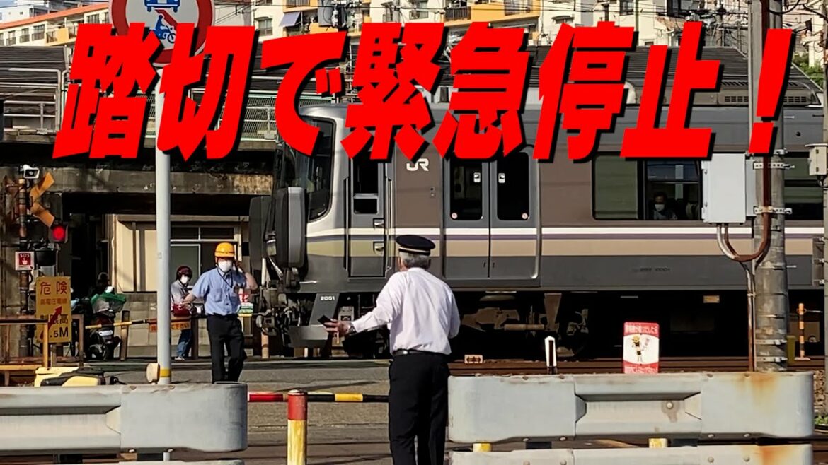 踏切で緊急停止！ ＃踏切 ＃JR西日本 ＃山陽電車