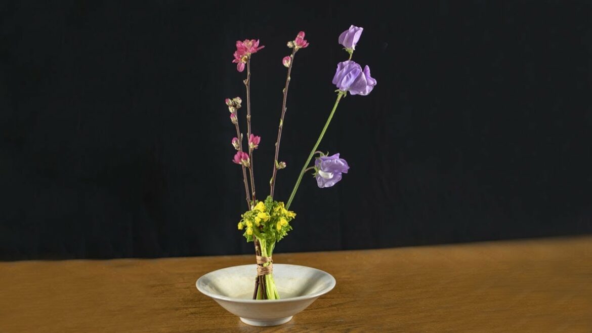 桃の節句 子供の成長を立花で祝う!桃・菜の花・スイートピー 桃の節句 子供の成長を立花で祝う!桃・菜の花・スイートピー