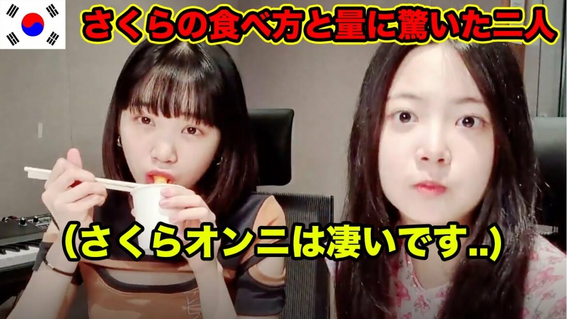 【VLIVE日本語】ルセラフィムさくらの食べ方に驚いたチェウォンとウンチェww