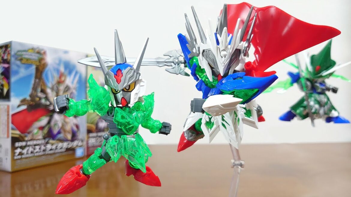 （新世代のナイトガンダム！クリアグリーンのボディに各種アーマーを装備！）SDW HEROES ナイトストライクガンダム ロビンフッドガンダムAGE-2　レビュー