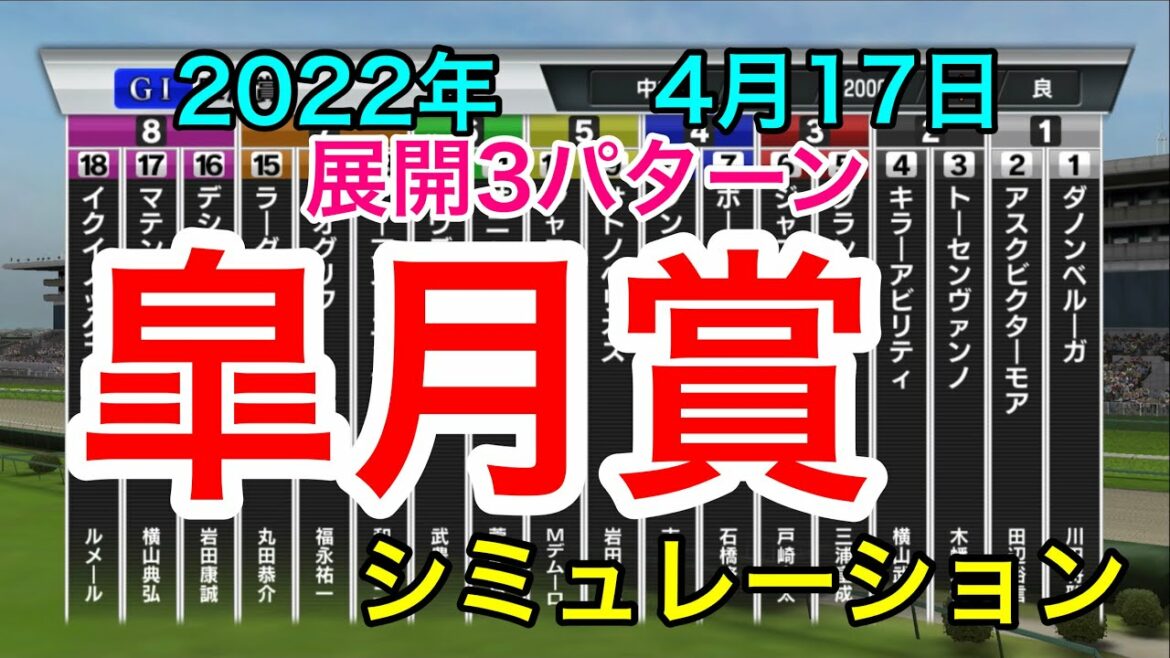 【競馬】皐月賞2022 シミュレーション《展開3パターン》