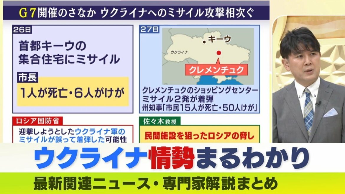 【LIVE】ウクライナ情勢 最新「ロシアはキーウをあきらめていない」G7開催中に砲撃　専門家説ダイジェスト