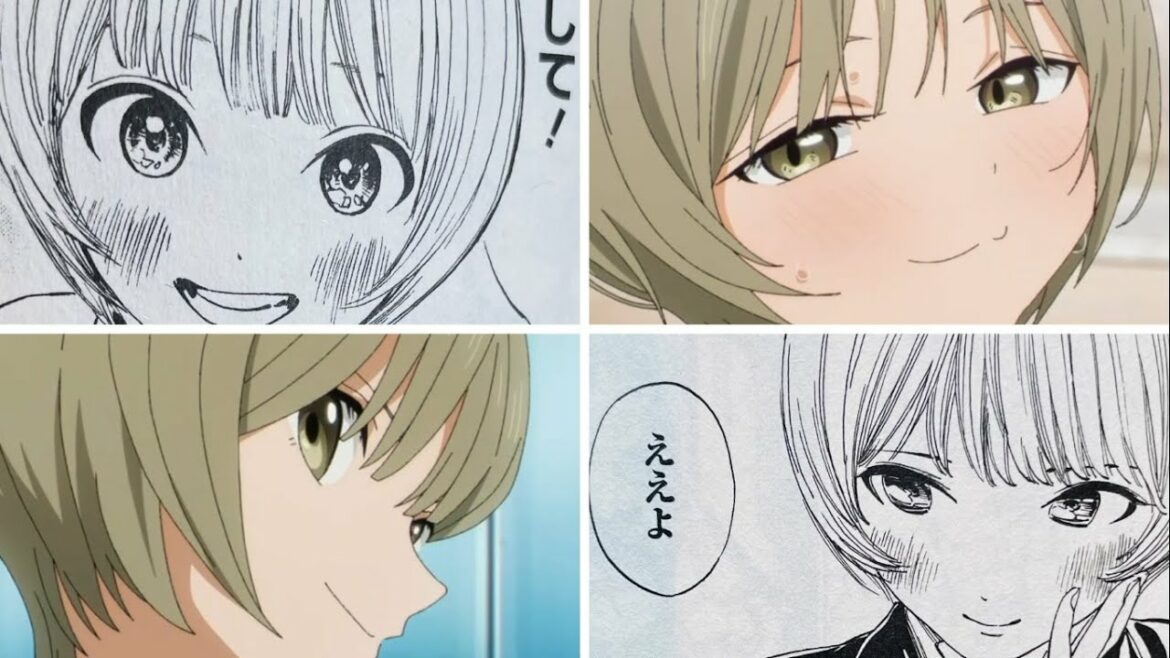 明日ちゃんのセーラー服　水上りりちゃん　アニメとマンガ比較