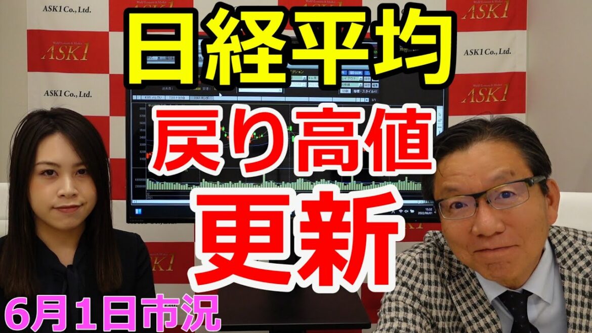 2022年6月1日【日経平均 戻り高値更新】(市況放送【毎日配信】) 2022年6月1日【日経平均 戻り高値更新】(市況放送【毎日配信】)