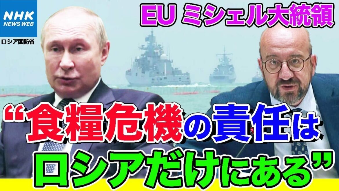 NHK | ウクライナ穀物の海上輸送路でロシア軍の艦隊と一進一退の攻防…『食糧危機の責任はロシアだけに』ＥＵ大統領が批判…プーチン大統領は　| ニュースウォッチ９