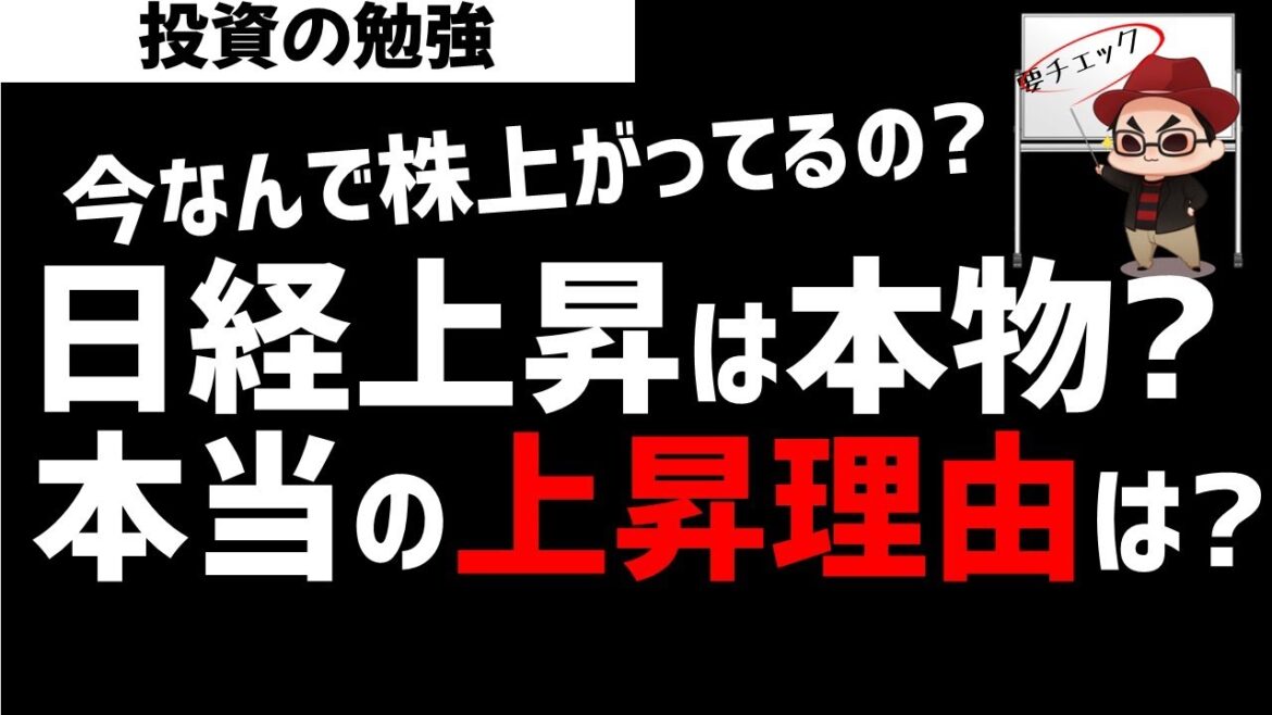 【本当の理由】直近の日経平均株価上昇の本物か？上昇した理由とは？ズボラ株投資