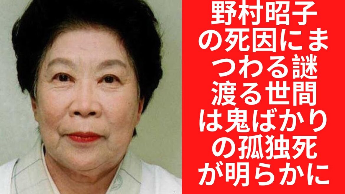 【驚愕】野村昭子の死因にまつわる謎！自宅で急死…渡る世間は鬼ばかり、家政婦は見た!出演の名女優の孤独死が明らかに