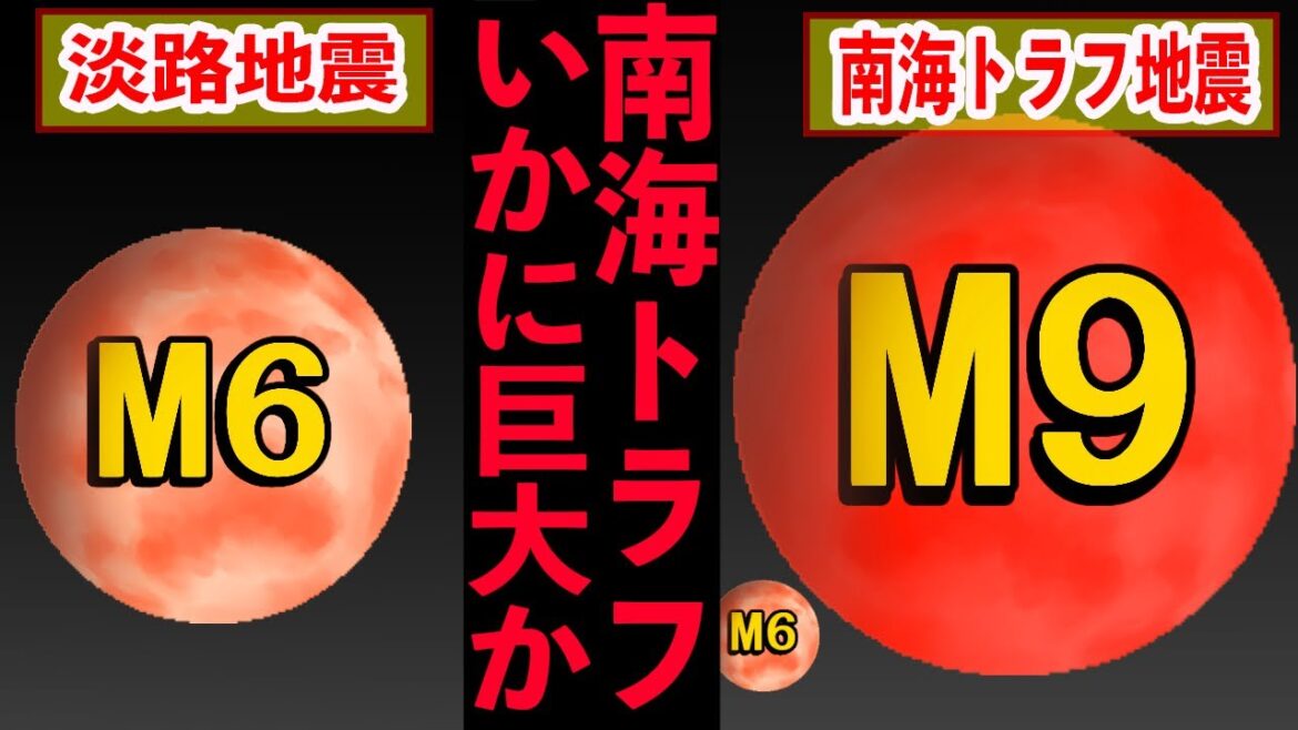 マグニチュード比較　視覚でわかる　南海トラフが巨大さ