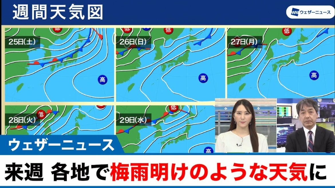 来週は各地で梅雨明けのような天気に