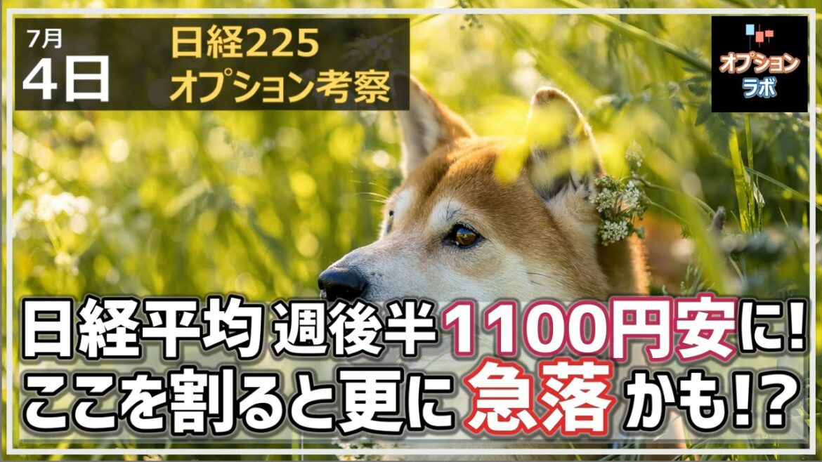 【日経225オプション考察】7/4 日経平均 今週後半で1100円安の急落に・・ここを割ると更に急落懸念のポイントとは!?