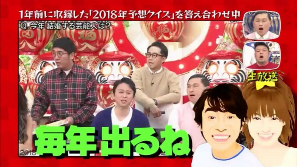 有吉弘行 x FUJIWARA x 春日俊彰『クイズ☆タレント名鑑』今年結婚する芸能人は?