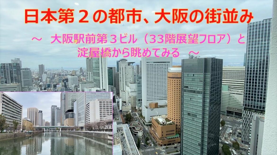 【都市景観】日本第２の都市、大阪の街並み　～ 大阪駅前第３ビル（33階）と淀屋橋（地上）より ～