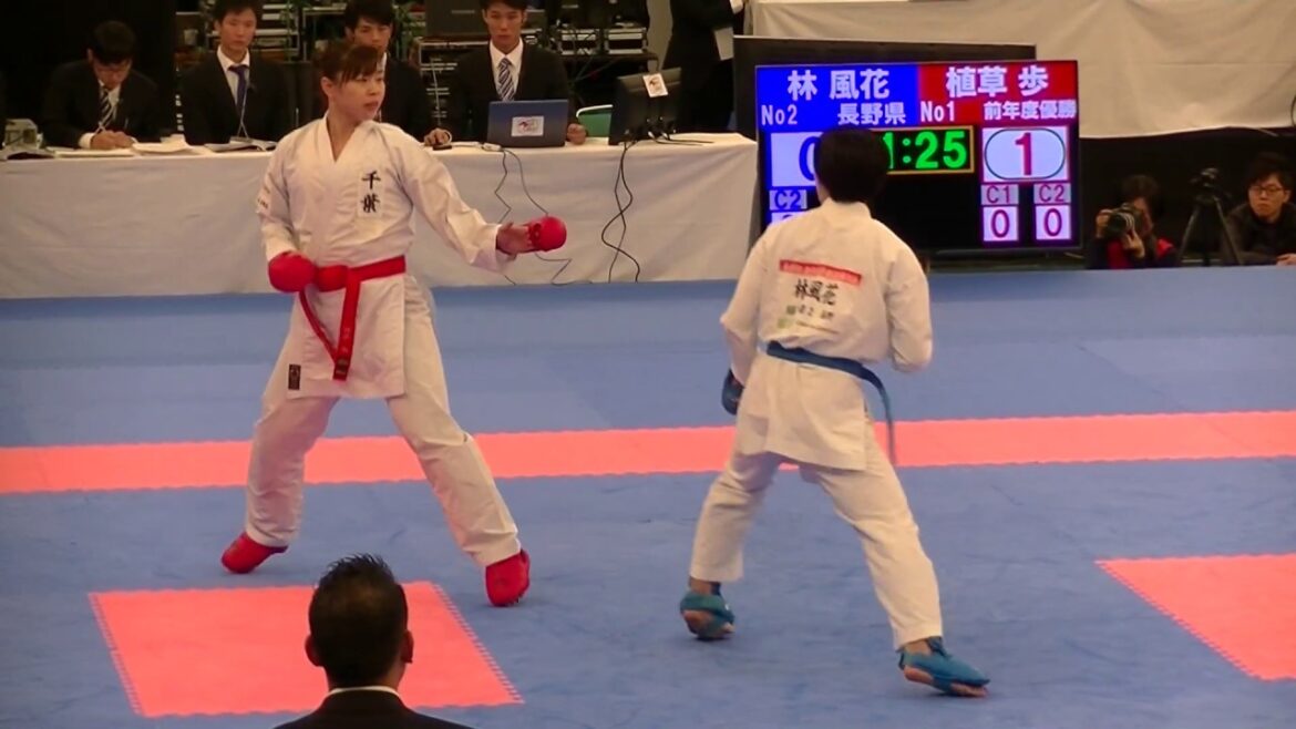 2018 全日本 女子組手二回戦 植草歩 vs 林風花 Uekusa vs Hayashi