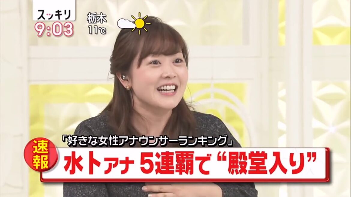 【好きな女子アナ】水トちゃん「ニヤニヤがとまらない」【５連覇、殿堂入り】