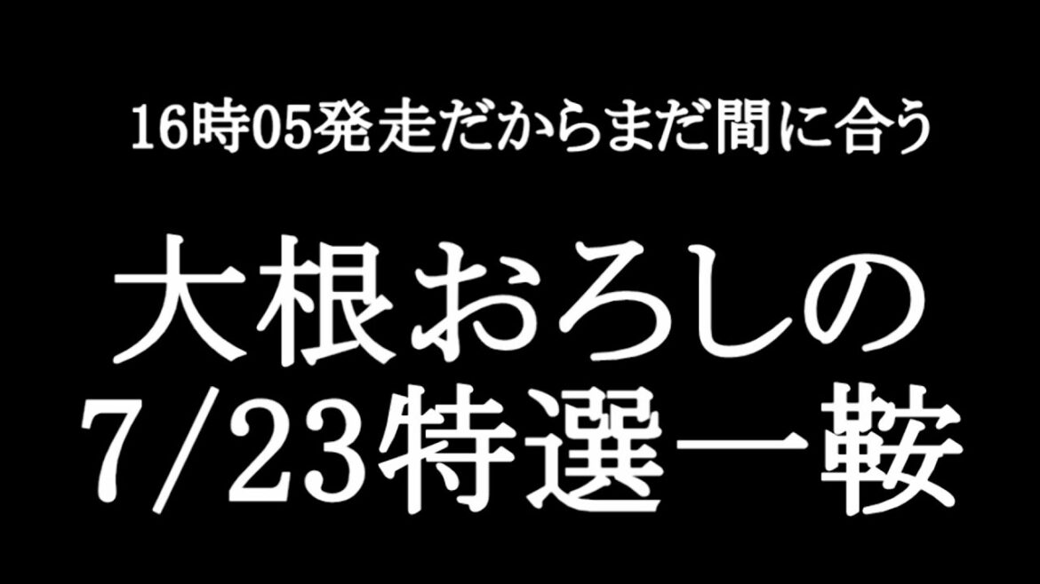 【競馬予想】7月23日の特選一鞍【大根おろし】