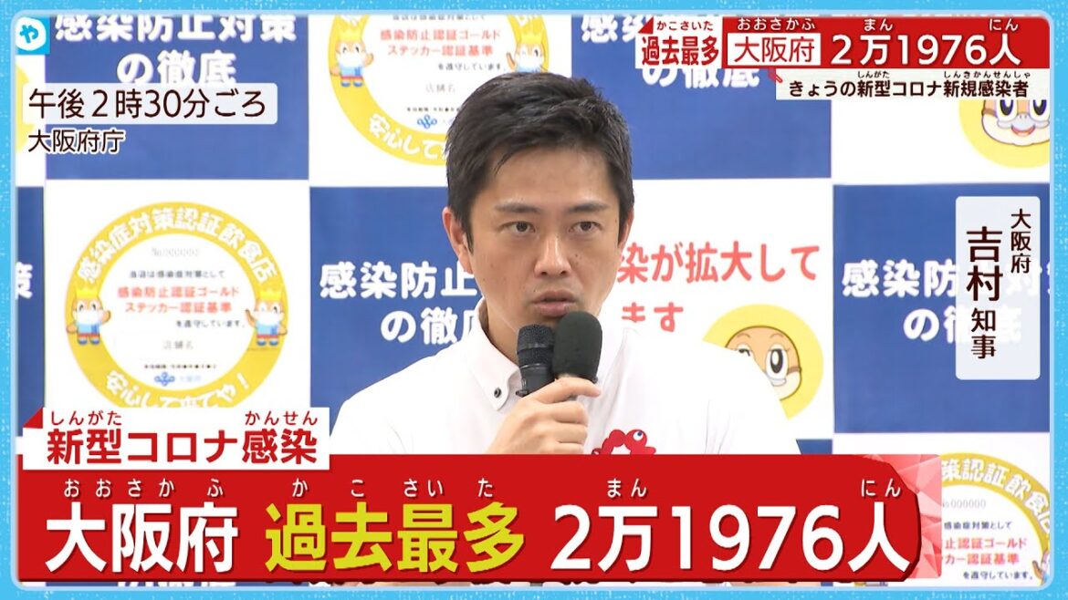 過去最多2万人超  大阪・吉村知事「この傾向は、今後も続くと思う…」【第7波猛威】