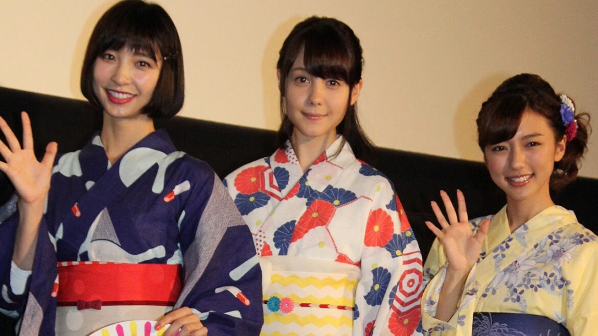篠田麻里子が強運エピソード！トリンドル玲奈、真野恵里菜と浴衣姿で登場！ 映画｢リアル鬼ごっこ｣夏祭りイベント舞台あいさつ1　#Mariko Shinoda　#Reina Triendl