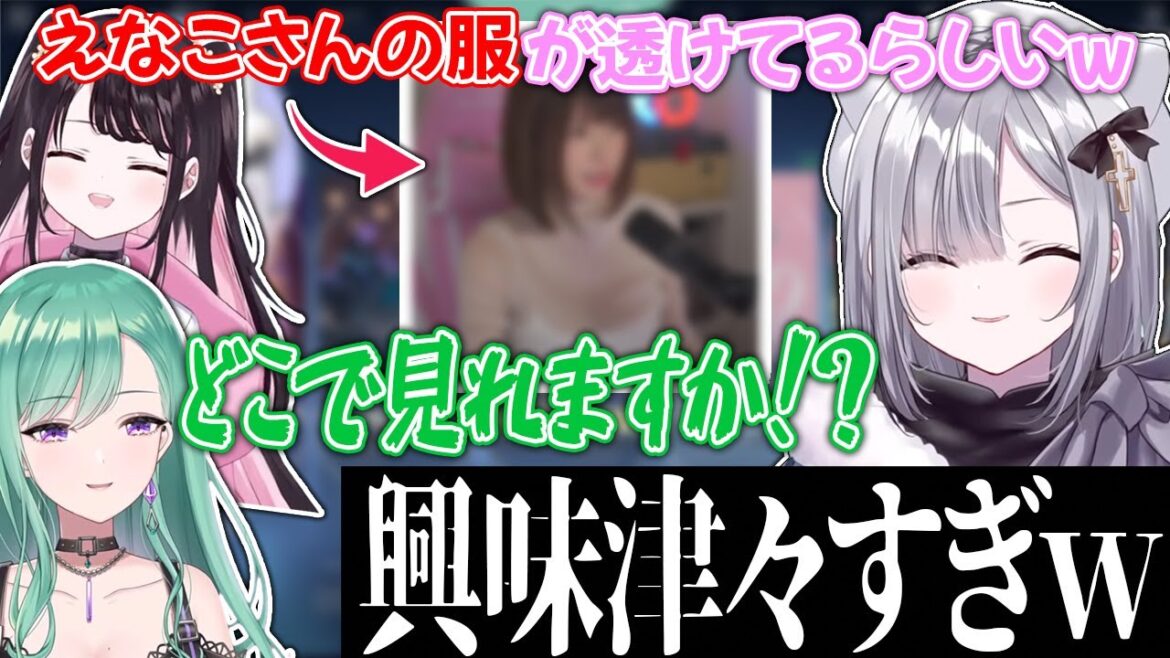 えなこさんの透け服に興奮が止まらない八雲べにｗ【花芽すみれ/花芽なずな/八雲べに/猫汰つな/えなこ/ぶいすぽ/切り抜き】