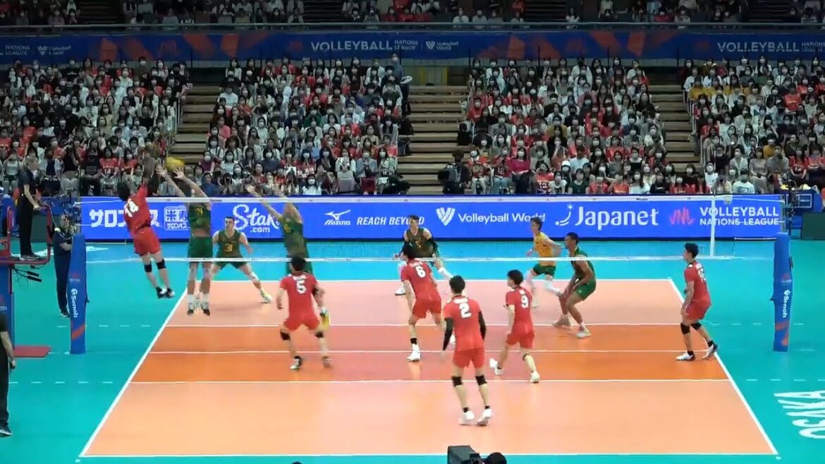 Yuki Ishikawa spiking Team Japan vs Australia