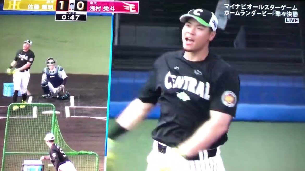 オールスターゲーム　ホームランダービー準々決勝　佐藤輝明　2022 7.27