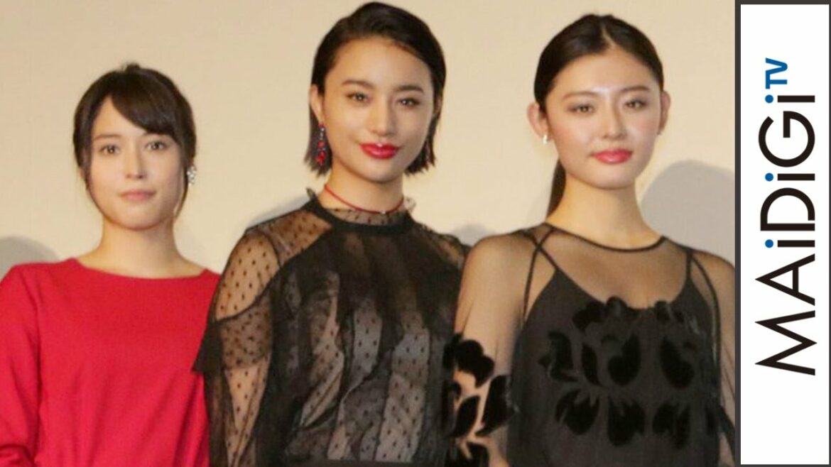 広瀬アリス、真っ赤なドレス姿で華やかに　古畑星夏＆高橋メアリージュンはシースルー　映画「L－エル－」完成披露舞台あいさつ2