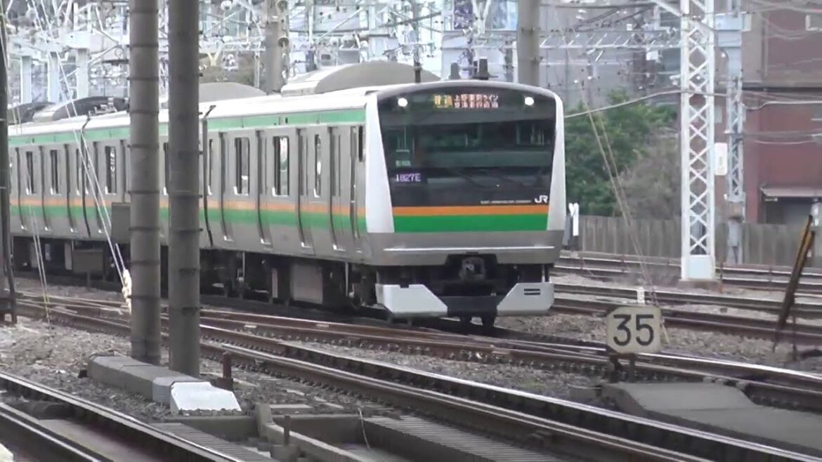 【おいおい止まれる？約5分遅れ！回復運転中の高速進入】東海道線 横浜駅 E233系3000番台＋E231系1000番台 高速入線