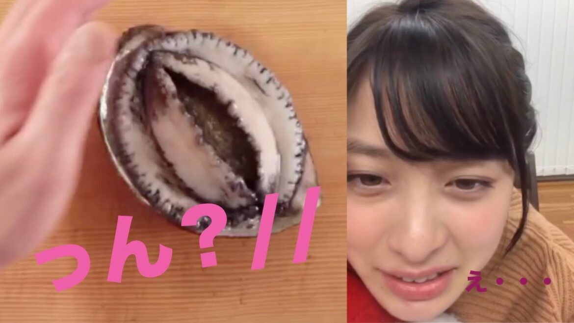 橋本環奈ちゃんにアワビのさばき方を見てもらう動画