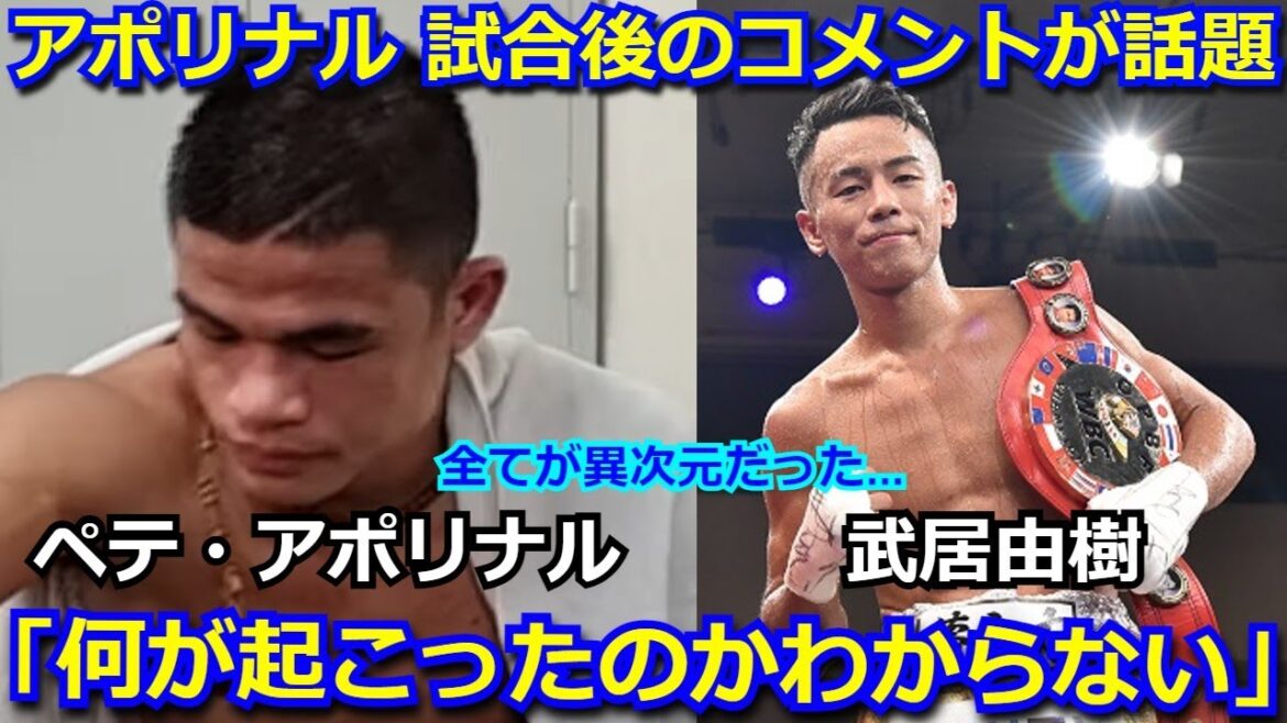 武居由樹にTKO負けしたペテ・アポリナルが試合後に語ったコメントが話題「武居はすべてが異次元。正直、何が起こったのかわからない。」井上尚弥との違いについてのコメントも話題【ボクシング K-1】