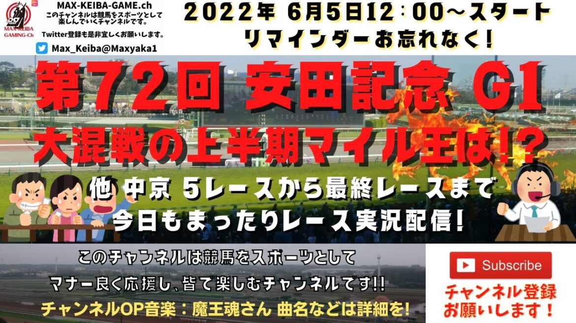 第72回 安田記念 G1  他中京5レースから最終レースまで  競馬実況ライブ!