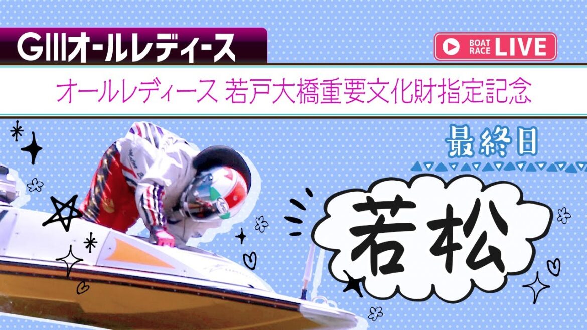 【ボートレースライブ】若松G3 オールレディース 若戸大橋重要文化財指定記念 最終日 1〜12R