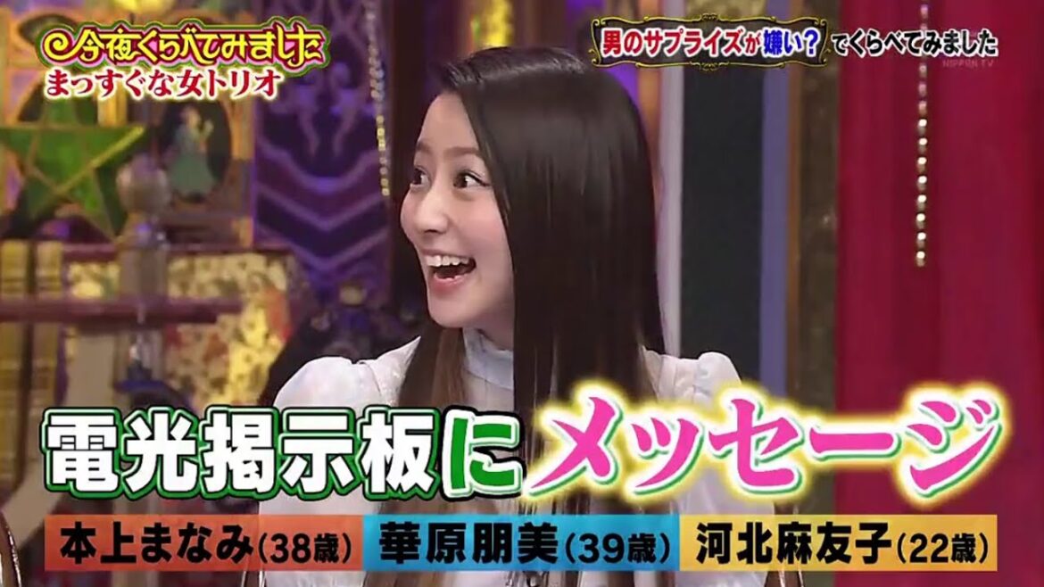 《今夜くらべてみました》「佐藤藍子、高嶋ちさ子、高橋真麻」マジメすぎる女