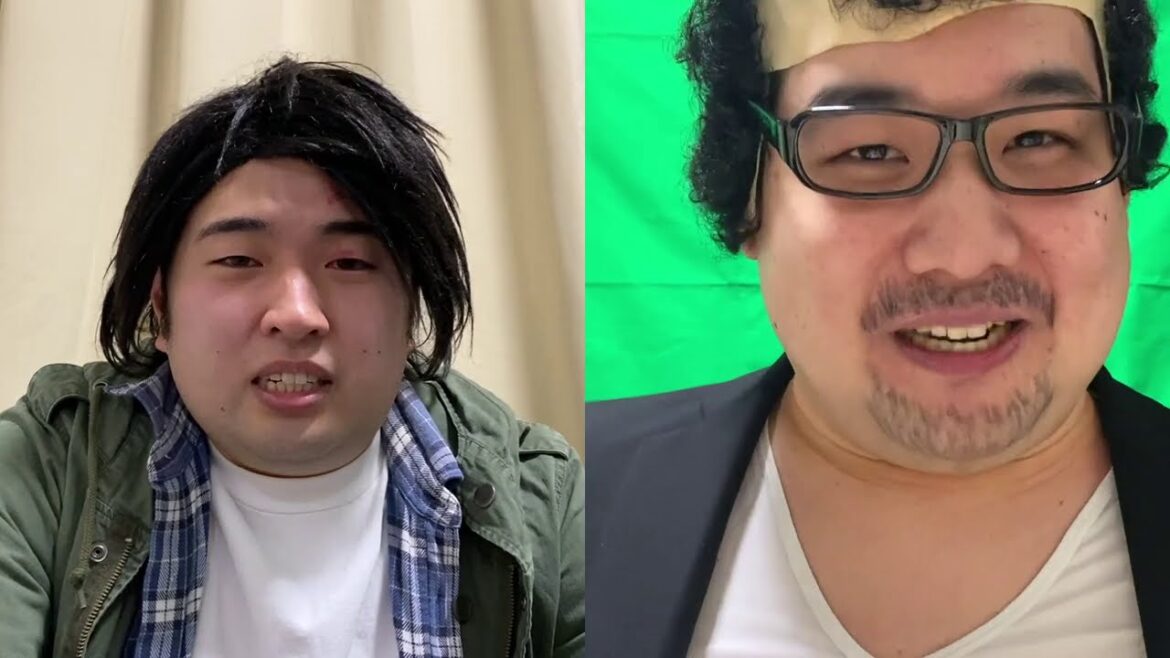ライブ配信する吉田鋼太郎を見る藤原竜也