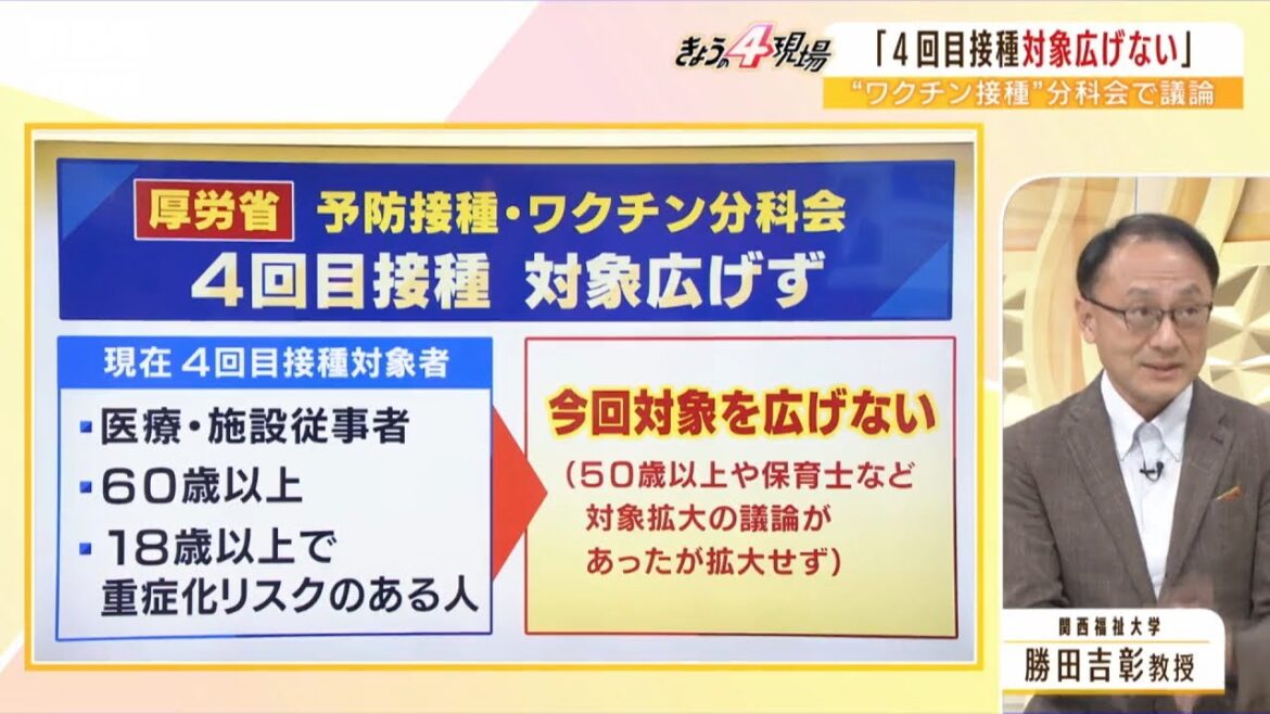 【解説】「50代は対象とならず」新型コロナワクチン4回目接種…オミクロン対応ワクチンは若者も対象で5回目も可、10月半ば以降に接種開始へ 【解説】「50代は対象とならず」新型コロナワクチン4回目接種…オミクロン対応ワクチンは若者も対象で5回目も可、10月半ば以降に接種開始へ