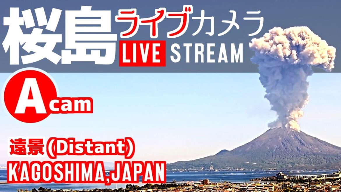 【LIVE】 桜島 ライブカメラ A 【遠景】 鹿児島県 垂水市 フェリー/ Sakurajima, an active volcano live cam JAPAN