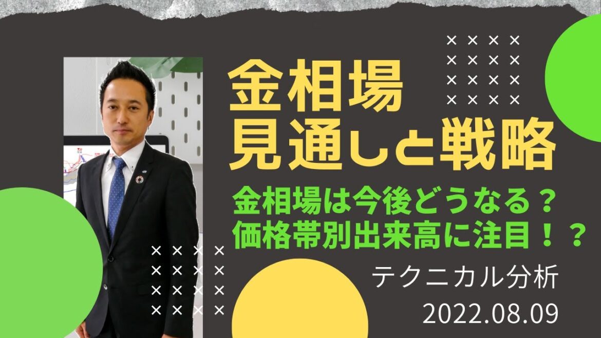 【金価格】金相場・米ドル/円は今後どうなる？ 価格帯別出来高に注目！？ テクニカル分析でみた見通しと戦略　8月9日（火）