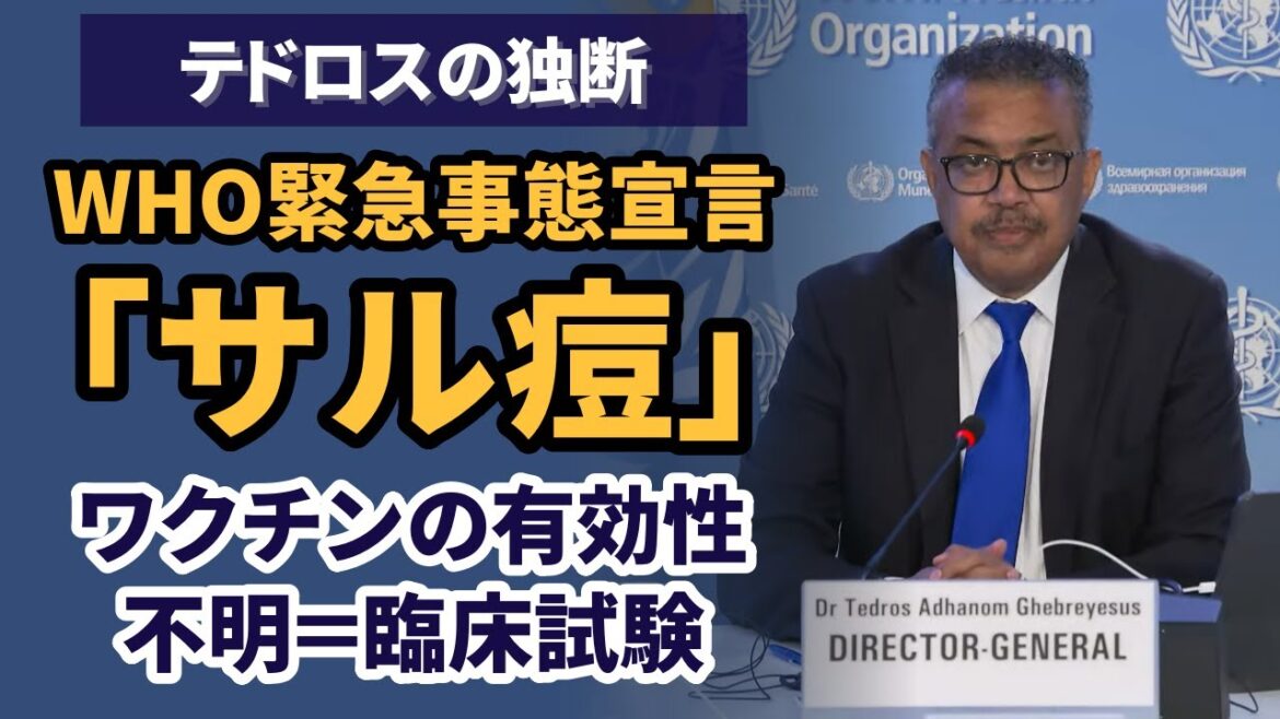 「サル痘」WHOが緊急事態を宣言 記者会見 抜粋 ワクチンの有効性 WHO briefing on Monkeypox 2022/07/23