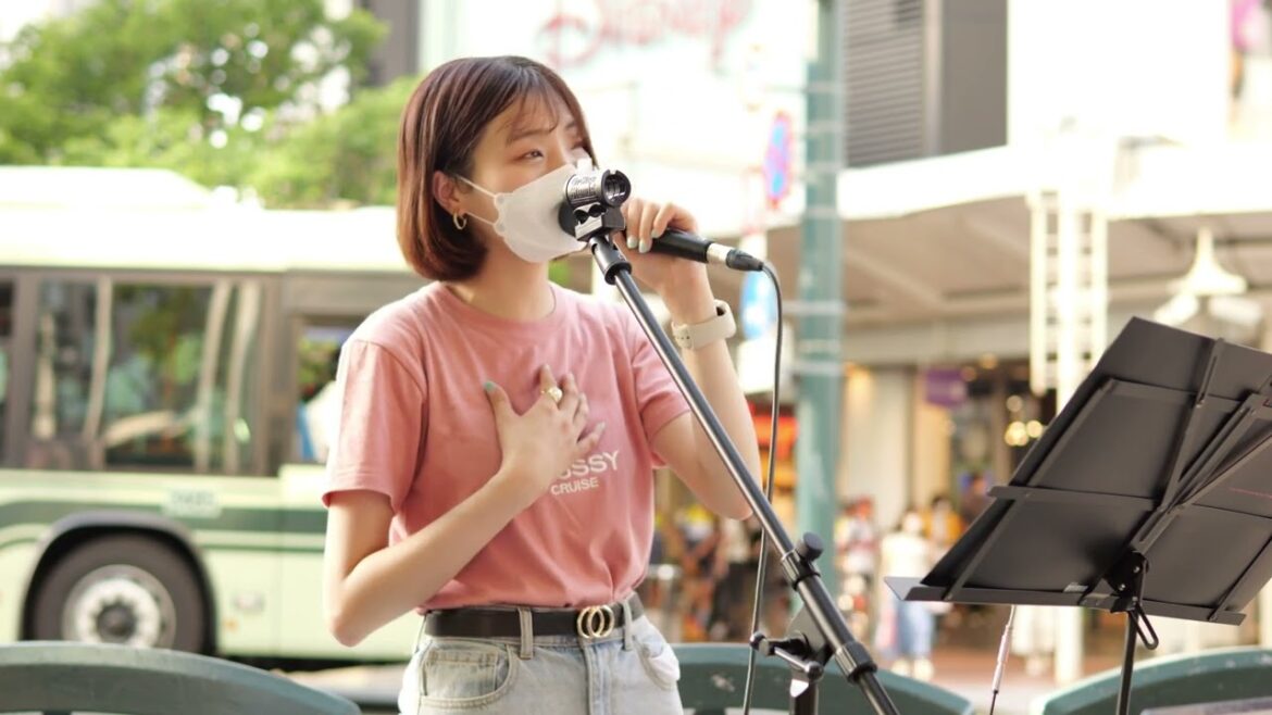パクユナ「明日への扉 - 川嶋あい」2022/05/28 京都河原町駅 路上ライブ 四条河原町交差点